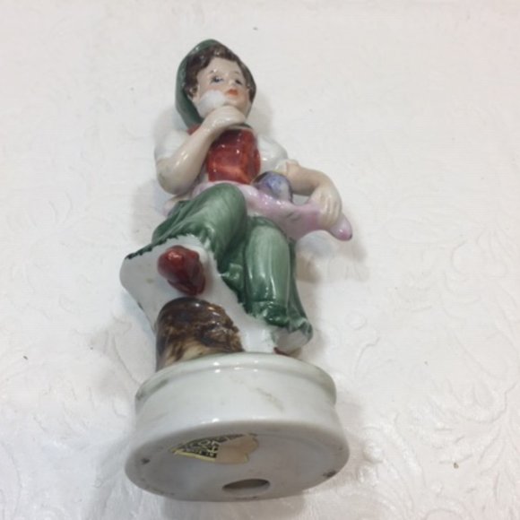 VTG Country Girl w/Apron Flowers Figurine Statue Porcelain Hand Painted 5.25" - Picture 6 of 13